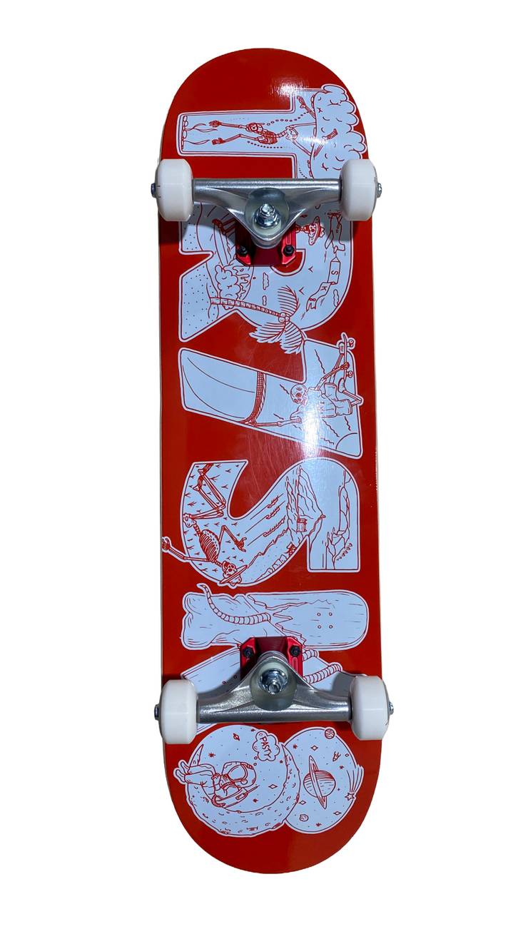 TR7 Kernowfornia Red 8.0" Complete Skateboard