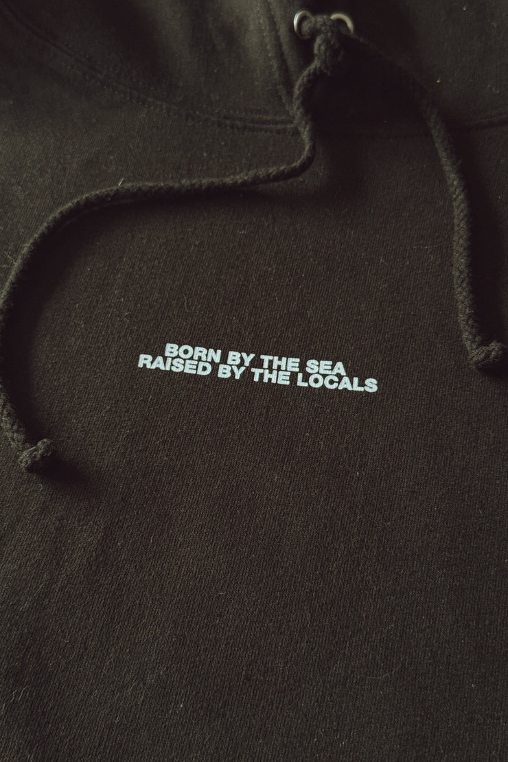 Black hoodie with text &