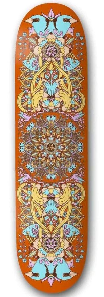 Drawing Boards "ORANGE MANDALA" Skateboard Deck