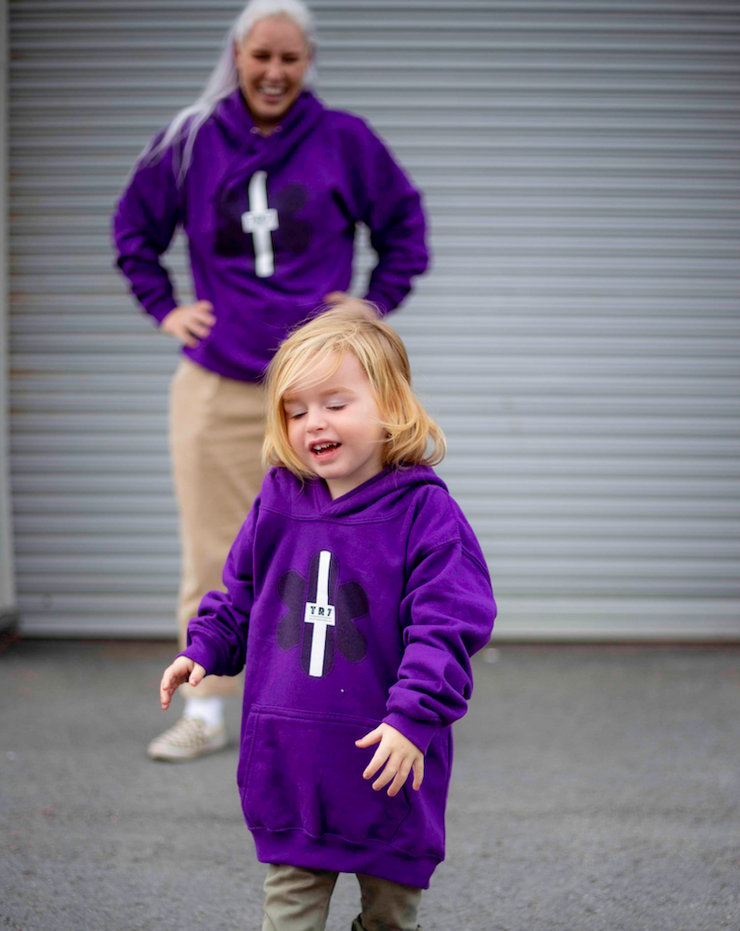 TR7 Kernowfornia Classic Purple Kids Hoodie - TR7 SKATEBOARDING | LOCAL SKATE SHOP & INDOOR SKATEPARK IN NEWQUAY