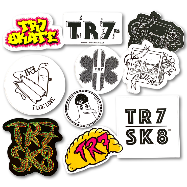 TR7 Collection Stickers Pack - TR7 SKATEBOARDING | LOCAL SKATE SHOP & INDOOR SKATEPARK IN NEWQUAY